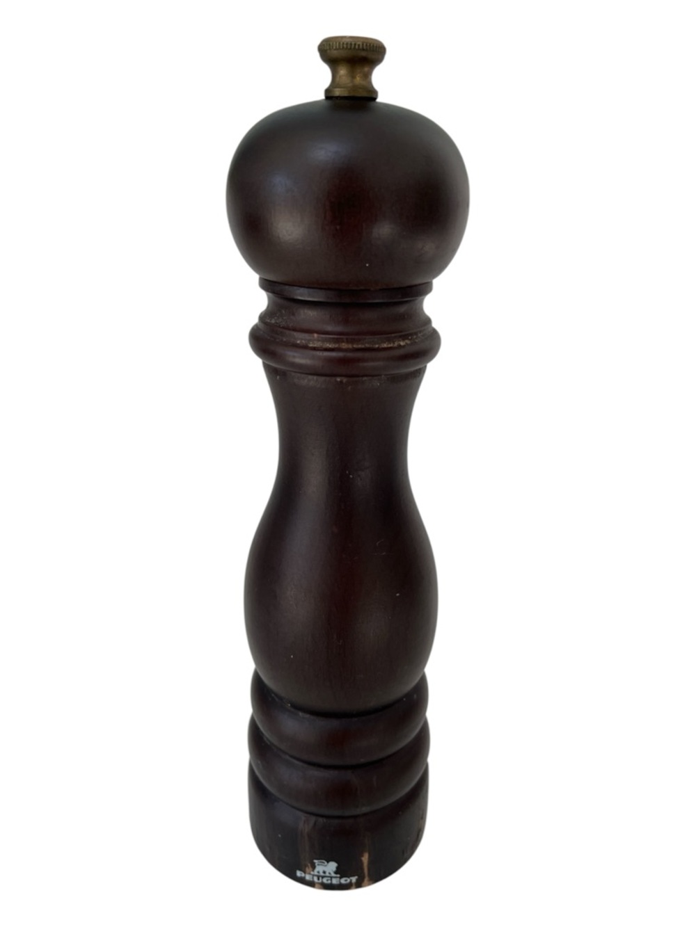Peugeot France Chocolate Brown Wood Pepper Mill Grinder 9”